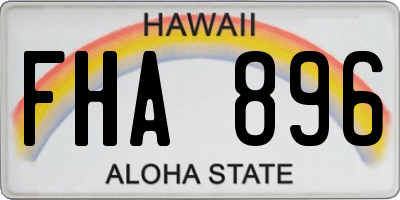 HI license plate FHA896