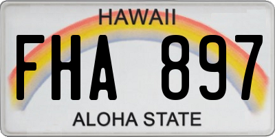HI license plate FHA897