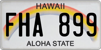 HI license plate FHA899