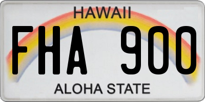 HI license plate FHA900