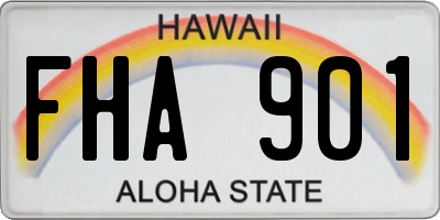 HI license plate FHA901