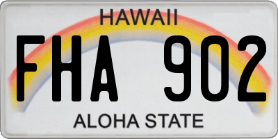 HI license plate FHA902