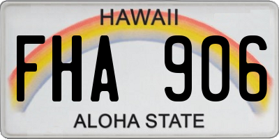 HI license plate FHA906