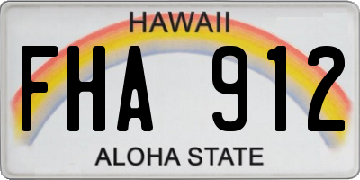 HI license plate FHA912
