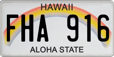 HI license plate FHA916