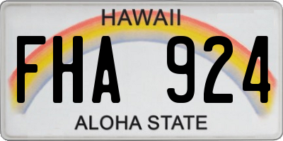 HI license plate FHA924