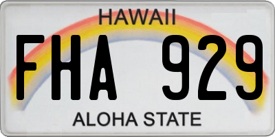 HI license plate FHA929