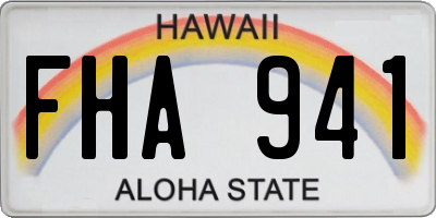 HI license plate FHA941