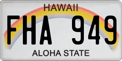 HI license plate FHA949