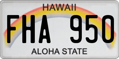 HI license plate FHA950