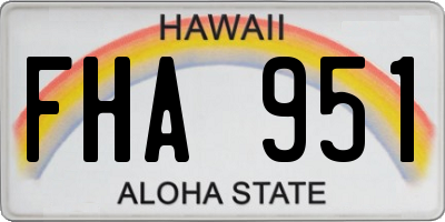 HI license plate FHA951