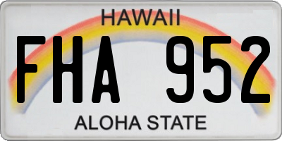HI license plate FHA952