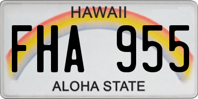 HI license plate FHA955