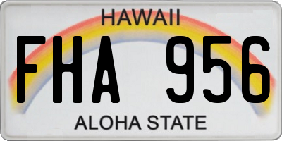 HI license plate FHA956