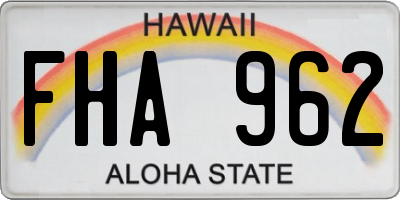 HI license plate FHA962
