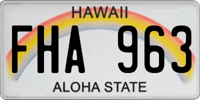 HI license plate FHA963