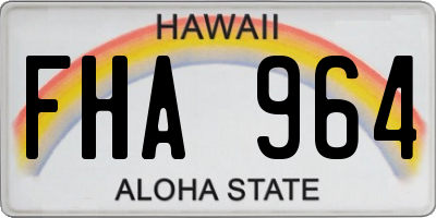 HI license plate FHA964