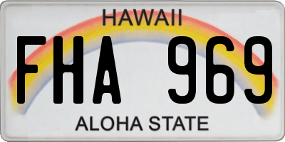 HI license plate FHA969
