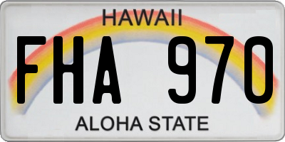 HI license plate FHA970