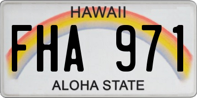 HI license plate FHA971