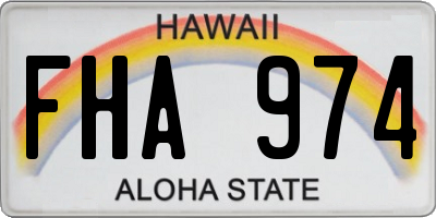 HI license plate FHA974
