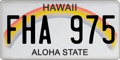 HI license plate FHA975
