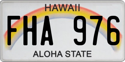HI license plate FHA976