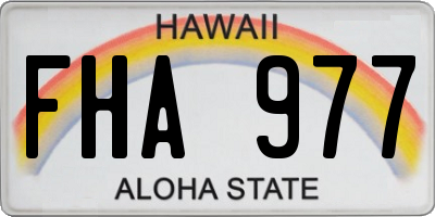 HI license plate FHA977