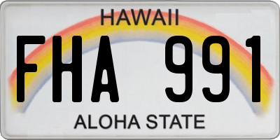 HI license plate FHA991