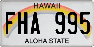 HI license plate FHA995