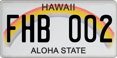 HI license plate FHB002