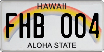 HI license plate FHB004