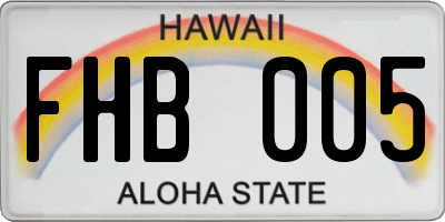 HI license plate FHB005