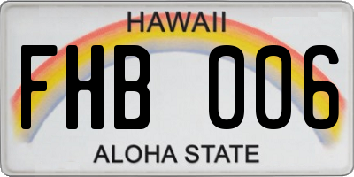 HI license plate FHB006