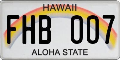 HI license plate FHB007