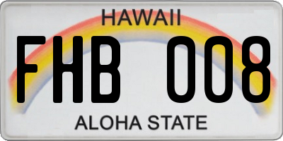 HI license plate FHB008