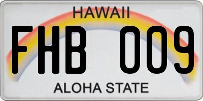 HI license plate FHB009
