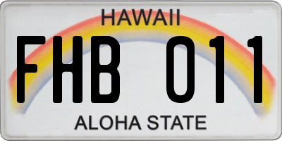 HI license plate FHB011