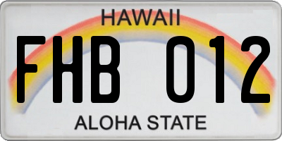 HI license plate FHB012
