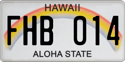 HI license plate FHB014