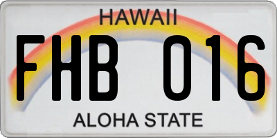 HI license plate FHB016