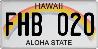 HI license plate FHB020