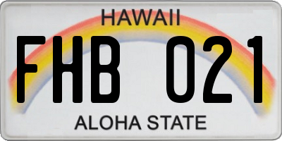 HI license plate FHB021