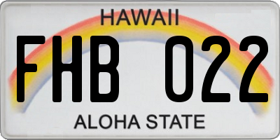 HI license plate FHB022