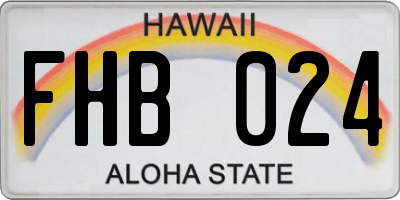 HI license plate FHB024