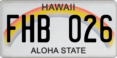 HI license plate FHB026