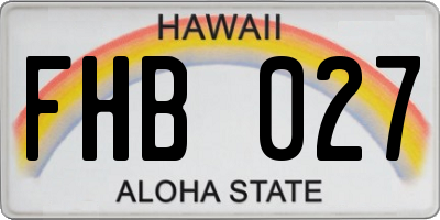 HI license plate FHB027