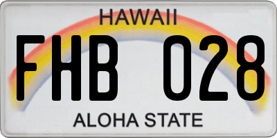 HI license plate FHB028