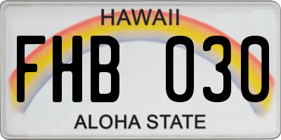 HI license plate FHB030