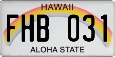 HI license plate FHB031